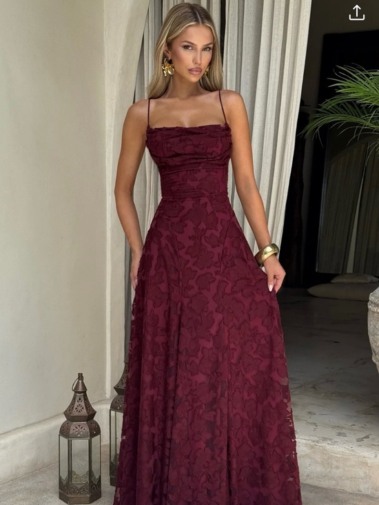Babyboo Fashion Dresses & Skirts - Babyboo Burgundy Lace Maxi Dress